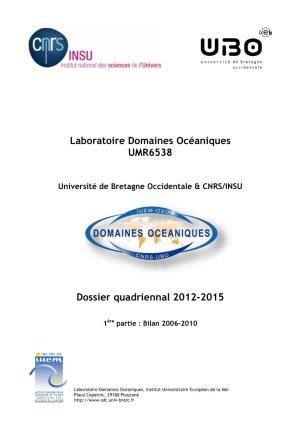 Laboratoire Domaines Océaniques UMR6538 Dossier Quadriennal