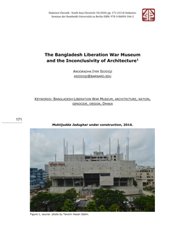 The Bangladesh Liberation War Museum and the Inconclusivity of Architecture1