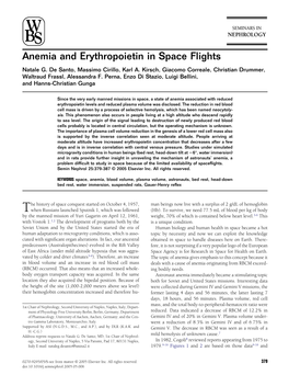 Anemia and Erythropoietin in Space Flights Natale G