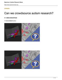 Can We Crowdsource Autism Research?