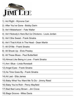 Jimi Lee Song List.Pages