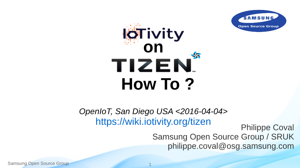 How to Use Iotivity on Tizen OS