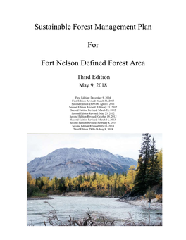 Sustainable Forest Management Plan for Fort Nelson Defined Forest Area