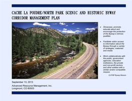 Cache La Poudre/North Park Scenic and Historic Byway Corridor Management Plan