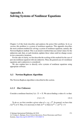 Appendix a Solving Systems of Nonlinear Equations