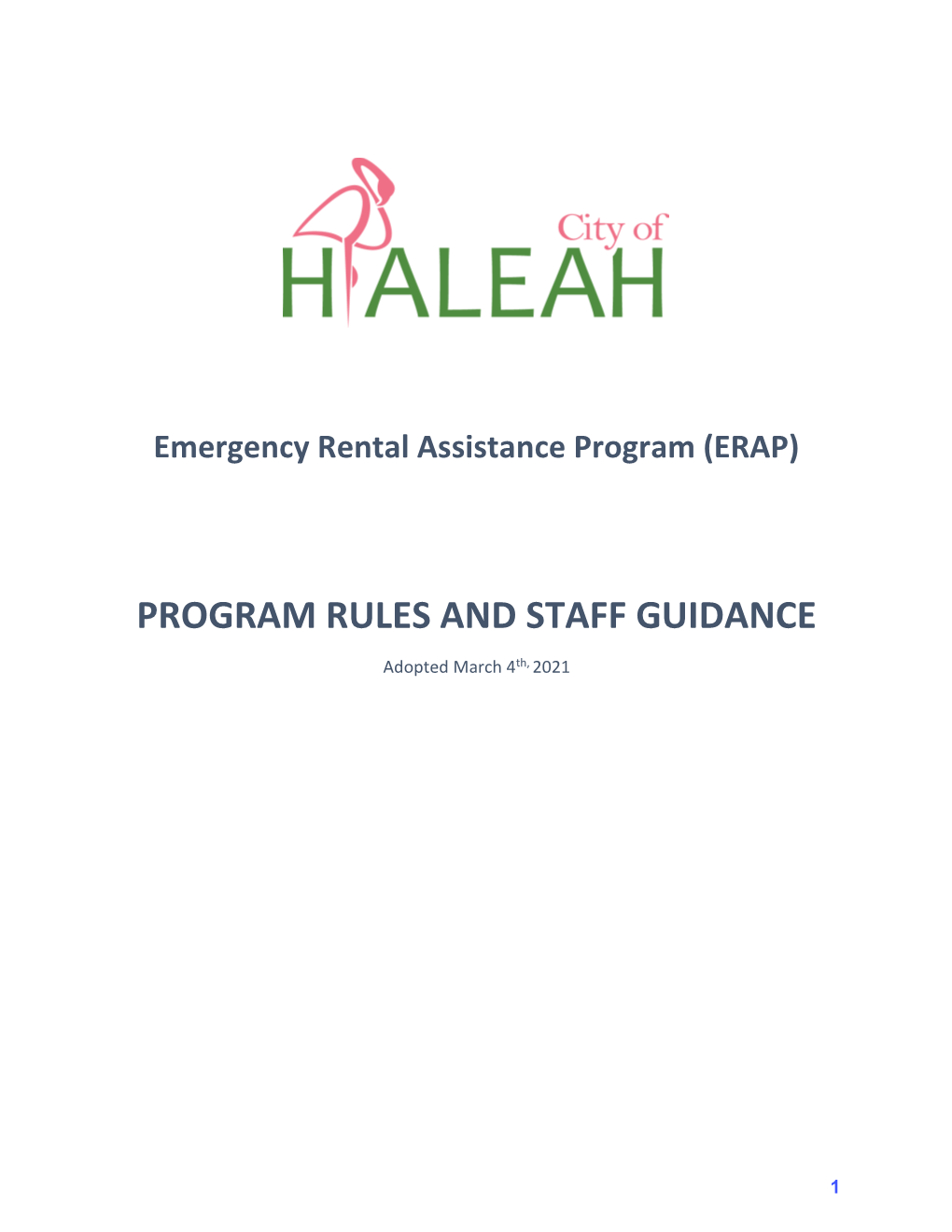 Emergency Rental Assistance Program (ERAP)
