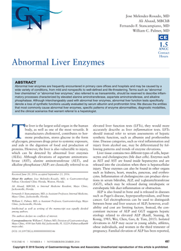 Abnormal Liver Enzymes