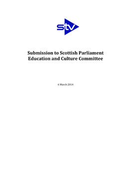 Submission to Scottish Parliament Education and Culture Committee