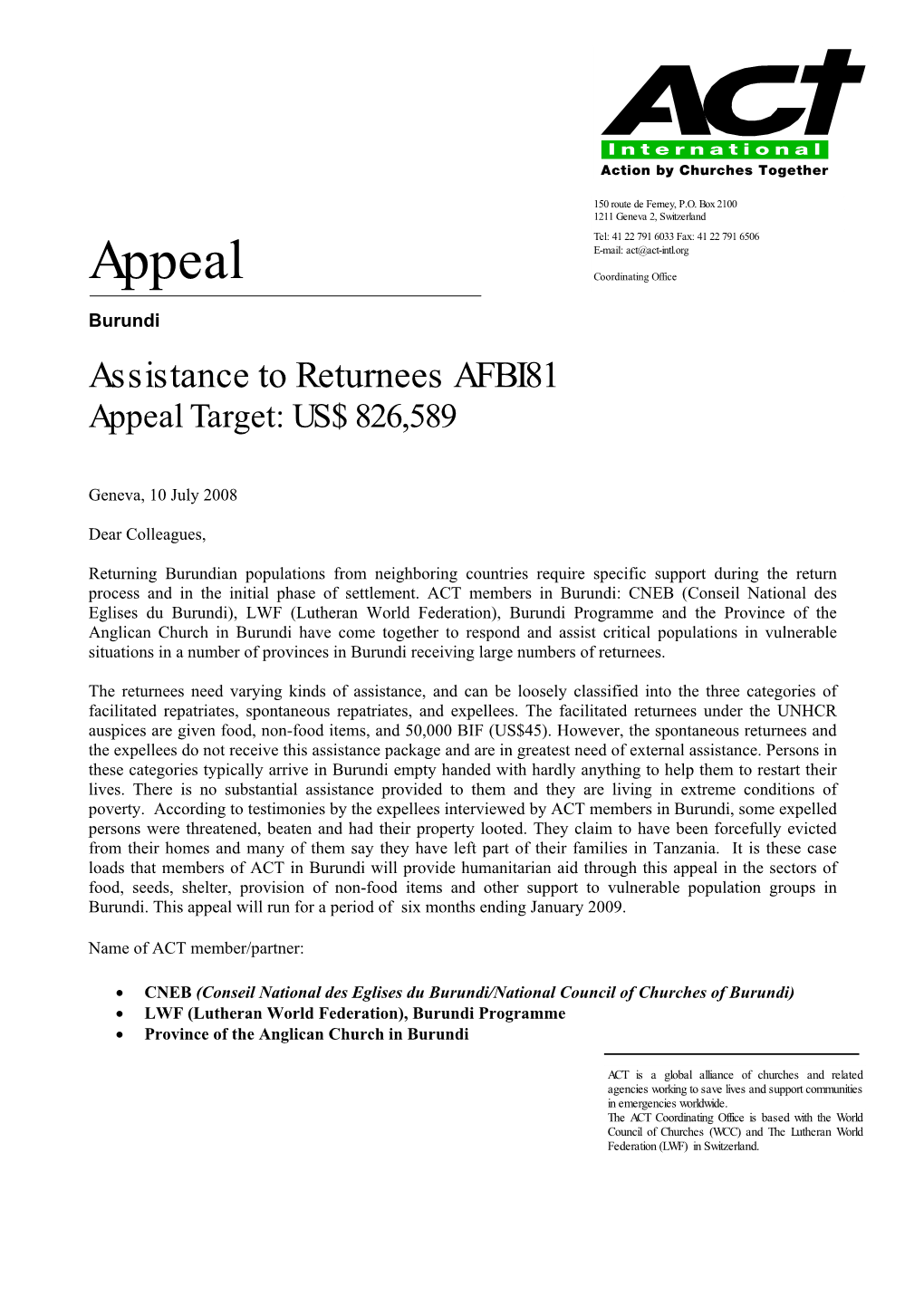 Check List Act Appeals Format