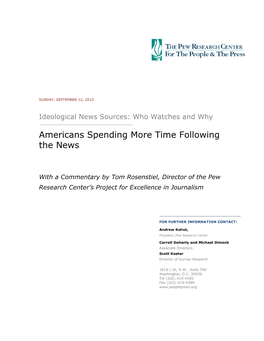 Americans Spending More Time Following the News