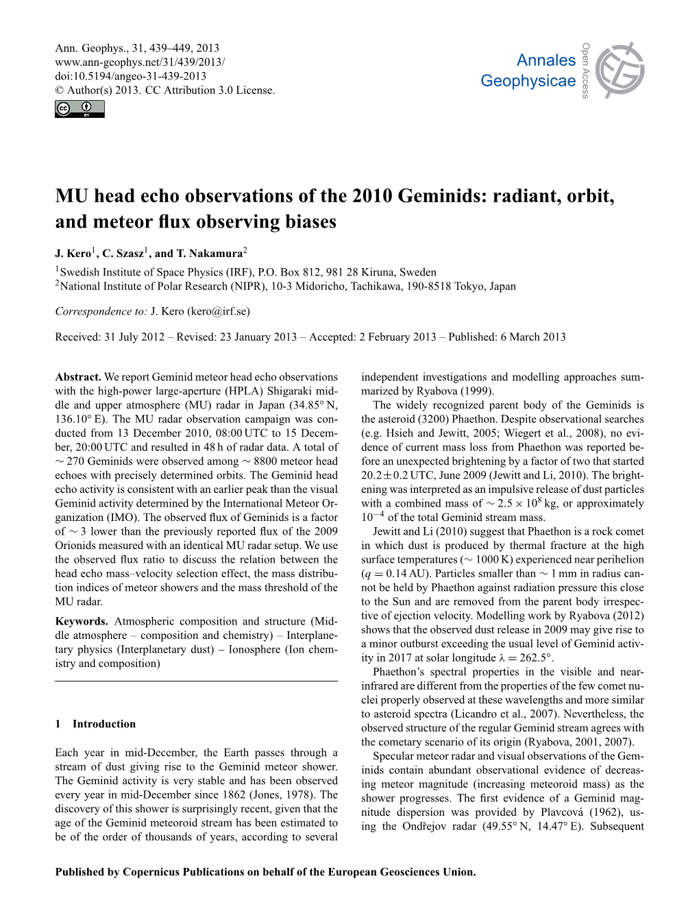 MU Head Echo Observations of the 2010 Geminids