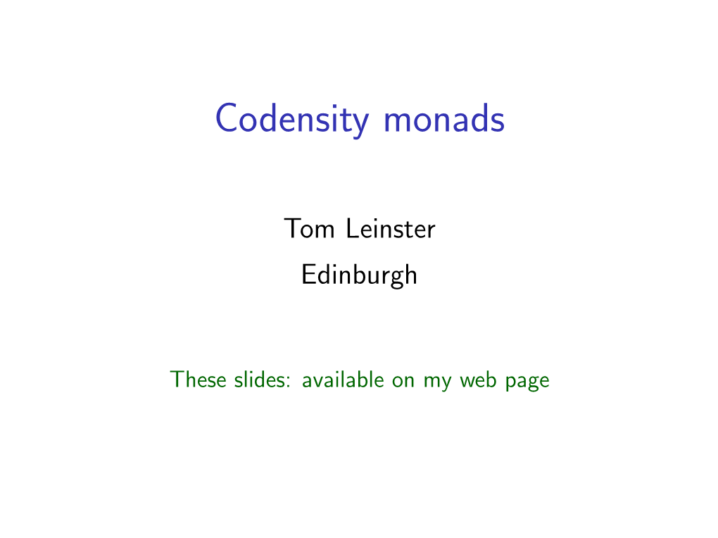 Codensity Monads