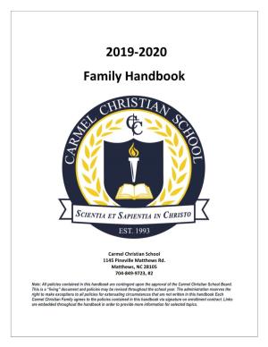 2019-2020 Family Handbook