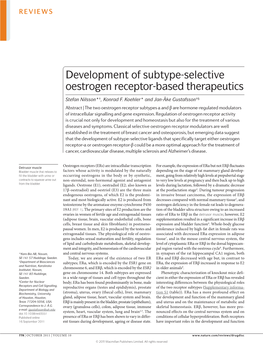 Development of Subtype-Selective Oestrogen Receptor-Based Therapeutics