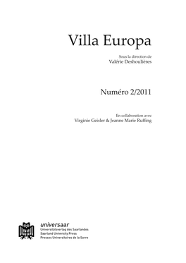 Villa Europa Sous La Direction De Valérie Deshoulières