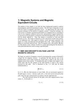 1 / Magnetic Systems and Magnetic Equivalent Circuits