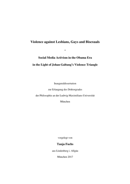 Violence Against Lesbians, Gays and Bisexuals