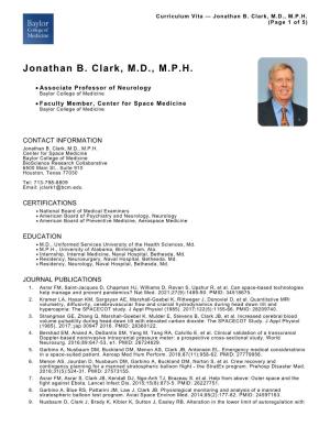 Jonathan B. Clark, M.D., M.P.H. (Page 1 of 5)