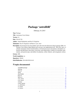 Package 'Astrolibr'