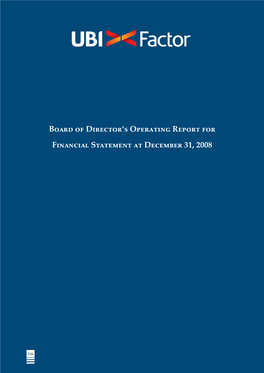 Board of Director's Operating Report for Financial Statement At