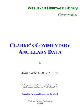 Clarke's Commentary Ancillary Data
