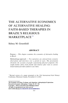Faith-Based Therapies in Brazil's Religious Marketplace