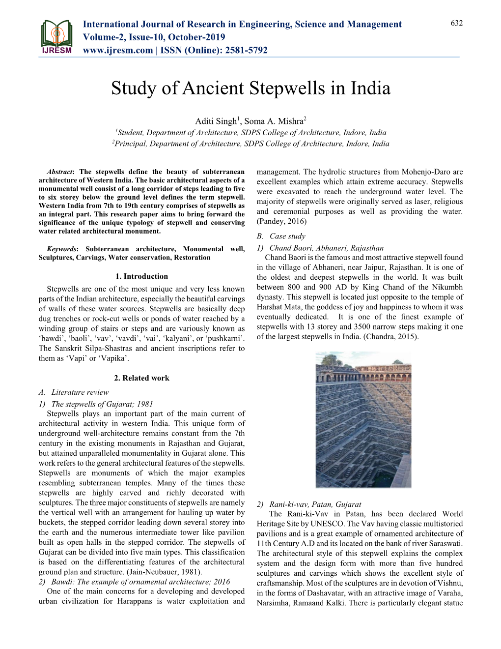 Study of Ancient Stepwells in India