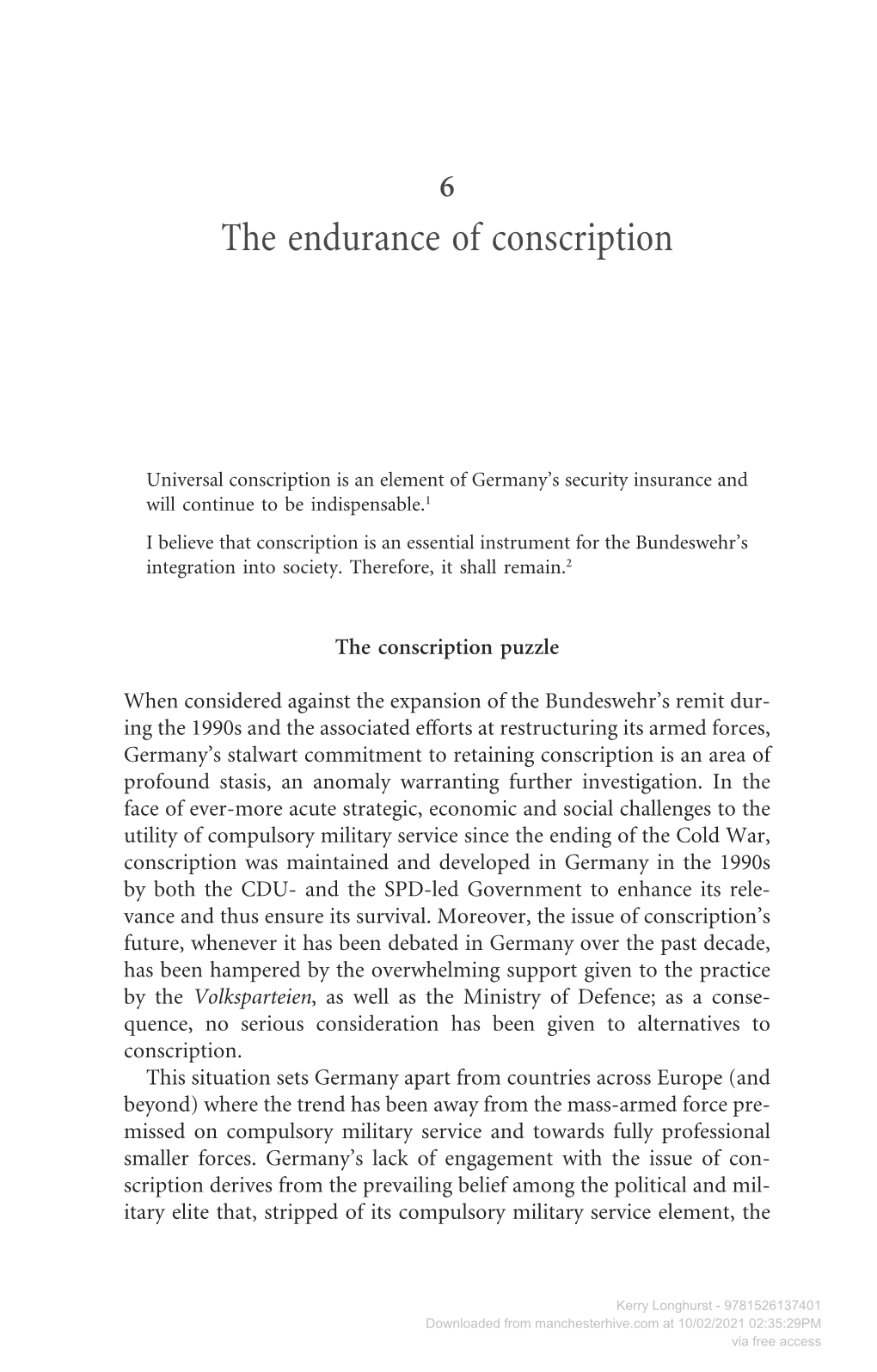 Downloaded from Manchesterhive.Com at 10/02/2021 02:35:29PM Via Free Access Longhurst, Germany and the Use of Force.Qxd 30/06/2004 16:25 Page 119