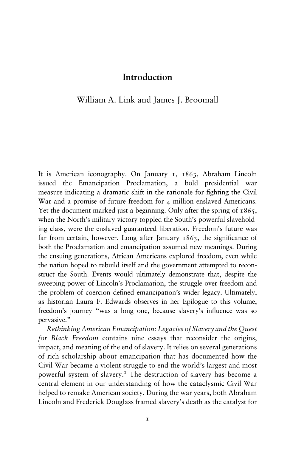 Read an Excerpt from Rethinking American Emancipation