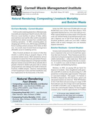 Natural Rendering: Composting Livestock Mortality and Butcher Waste