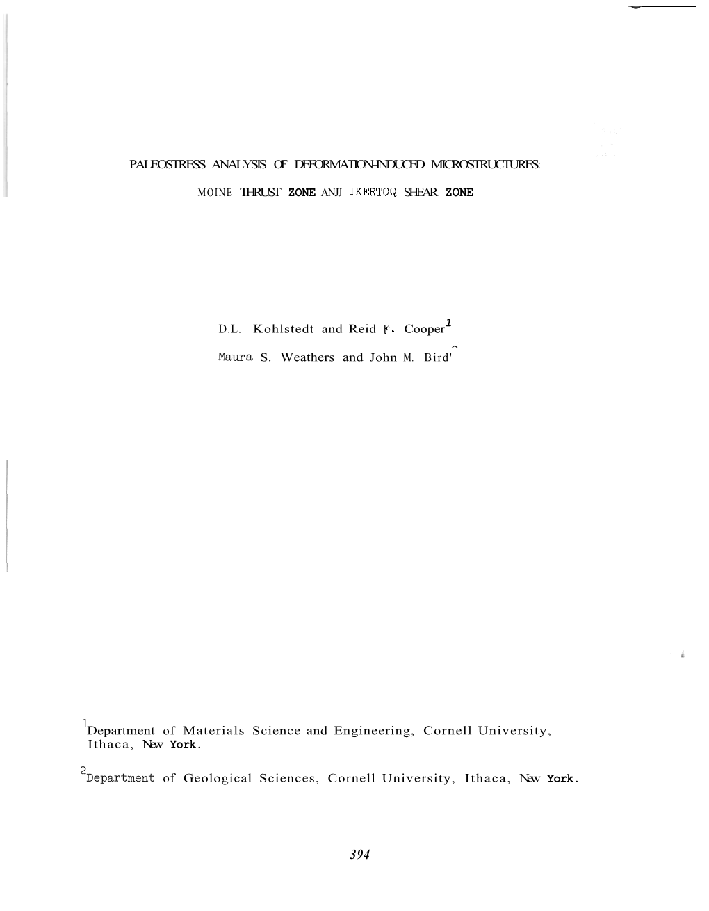 CH2-06: Paleostress Analysis of Deformation-Induced Microstructures