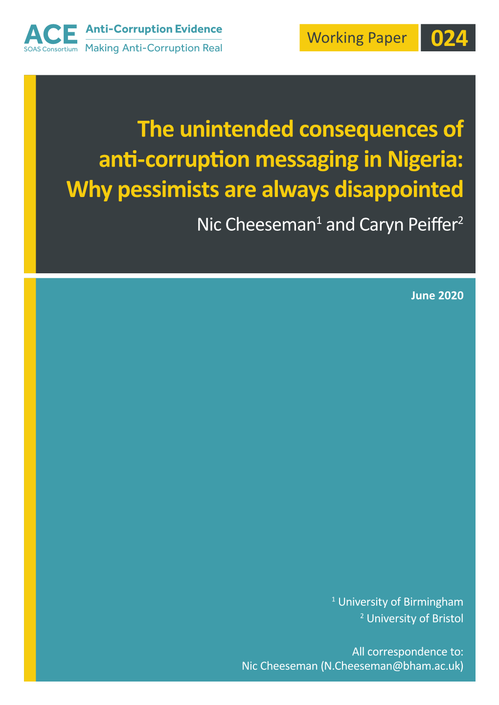 024 the Unintended Consequences of Anti‑Corruption Messaging in Nigeria