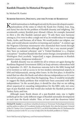 Kurdish Disunity in Historical Perspective