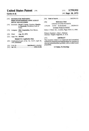 United States Patent 19 (1) 3,759,932 Gavin Et Al