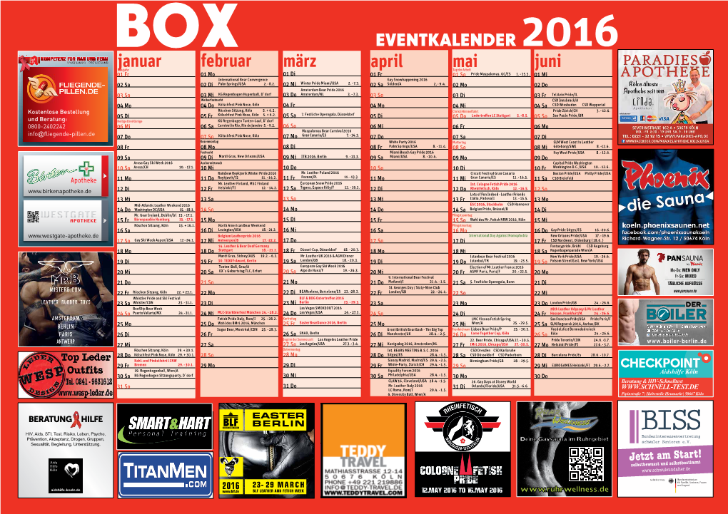 BOX Kalender 2016 Online