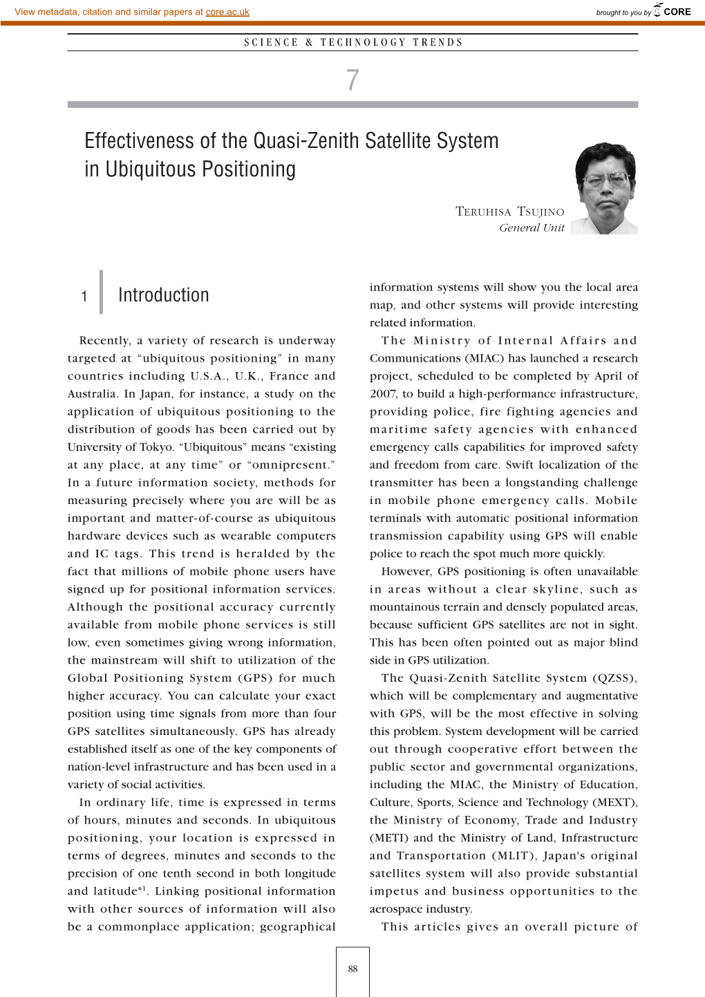 Effectiveness of the Quasi-Zenith Satellite System in Ubiquitous Positioning