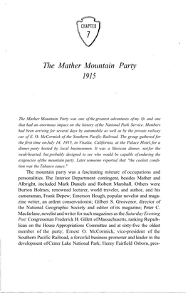 Mather Mountain Party 1915
