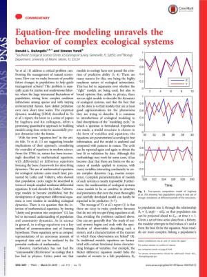 Equation-Free Modeling Unravels the Behavior of Complex Ecological Systems Donald L