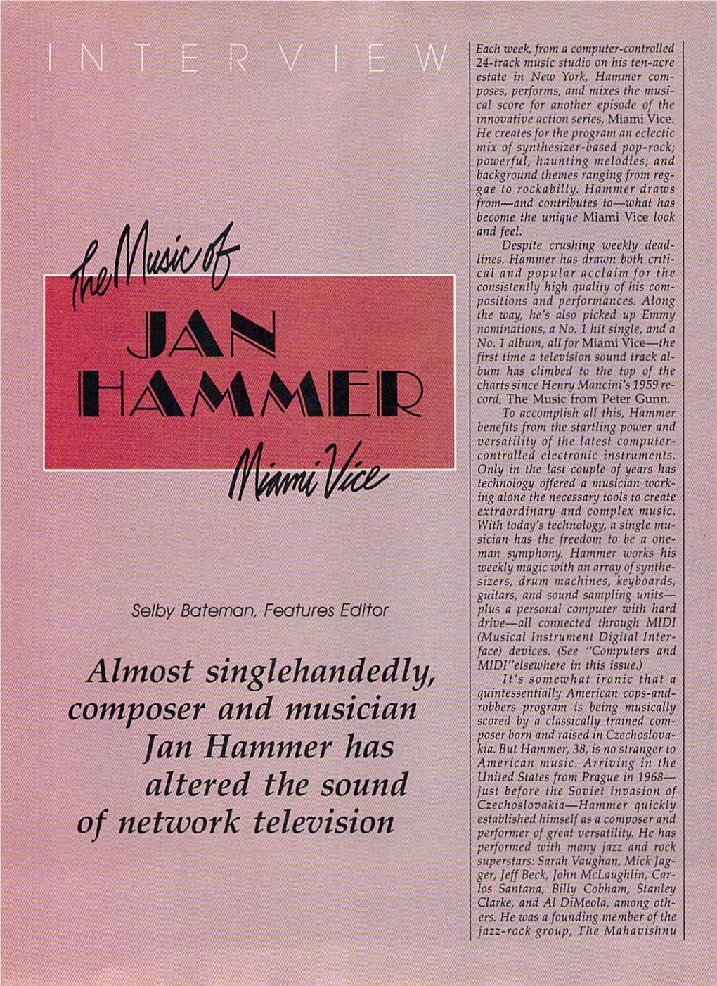 Jan Hammer Interview