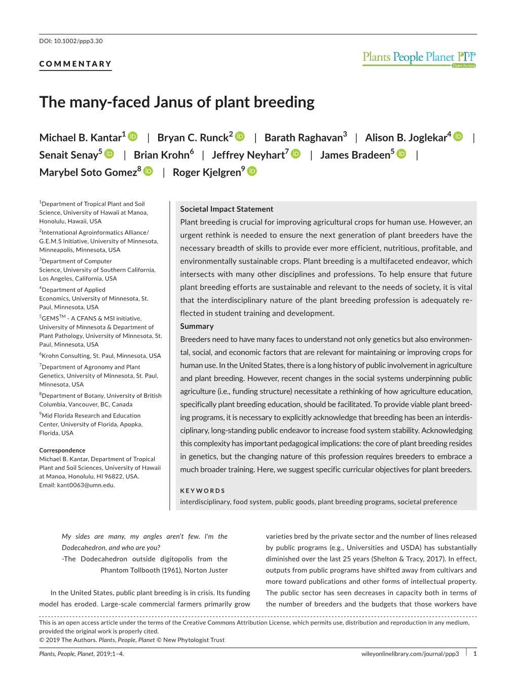 Faced Janus of Plant Breeding