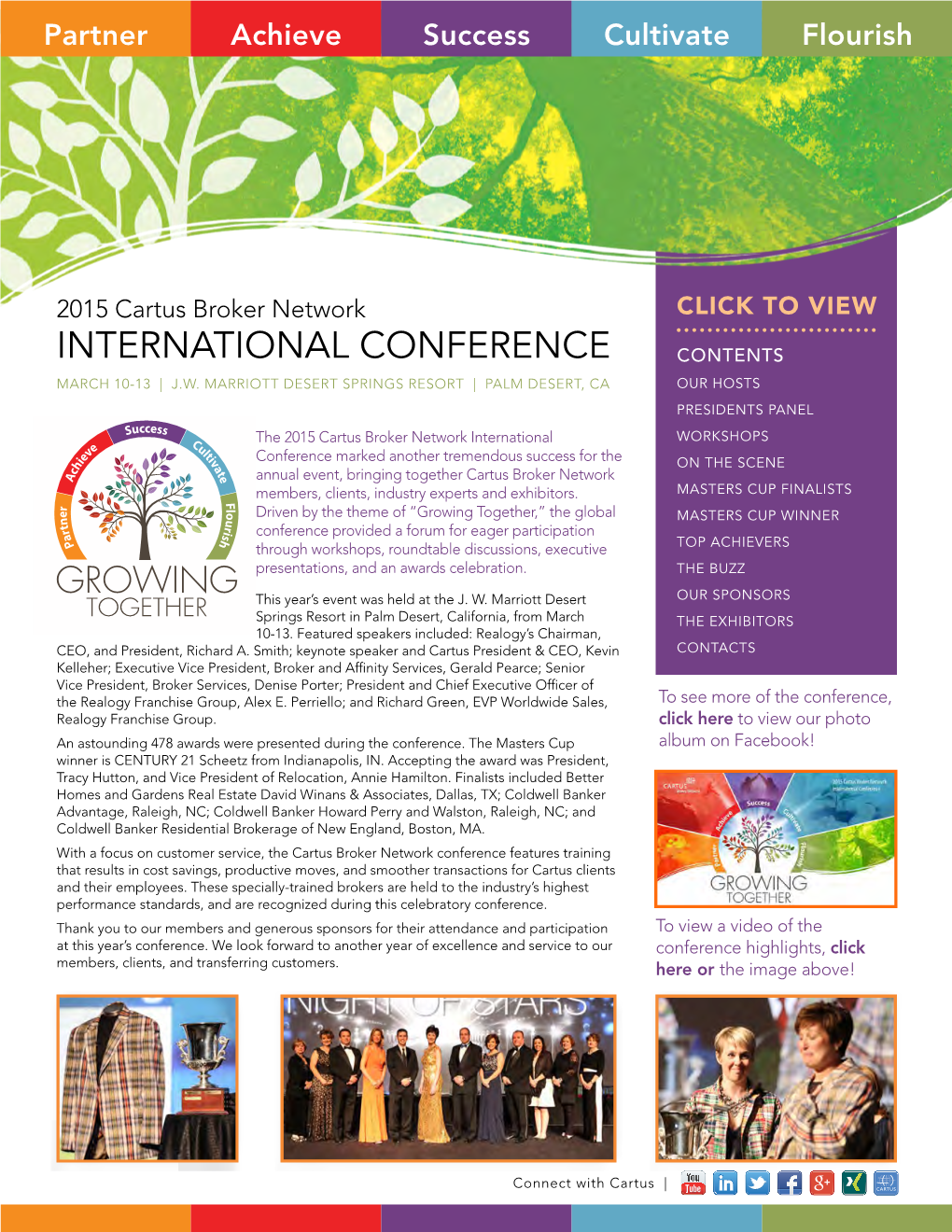 INTERNATIONAL CONFERENCE CONTENTS March 10-13 | J.W
