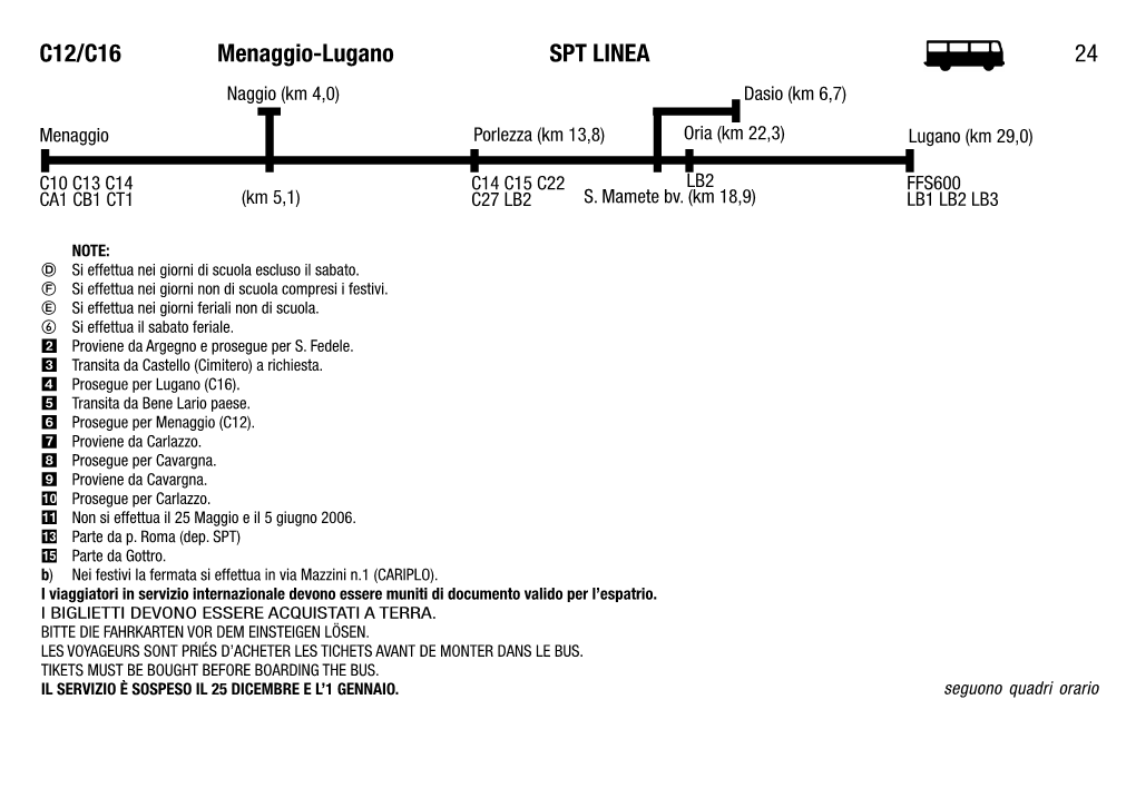 SPT LINEA 24 C12/C16 Menaggio-Lugano