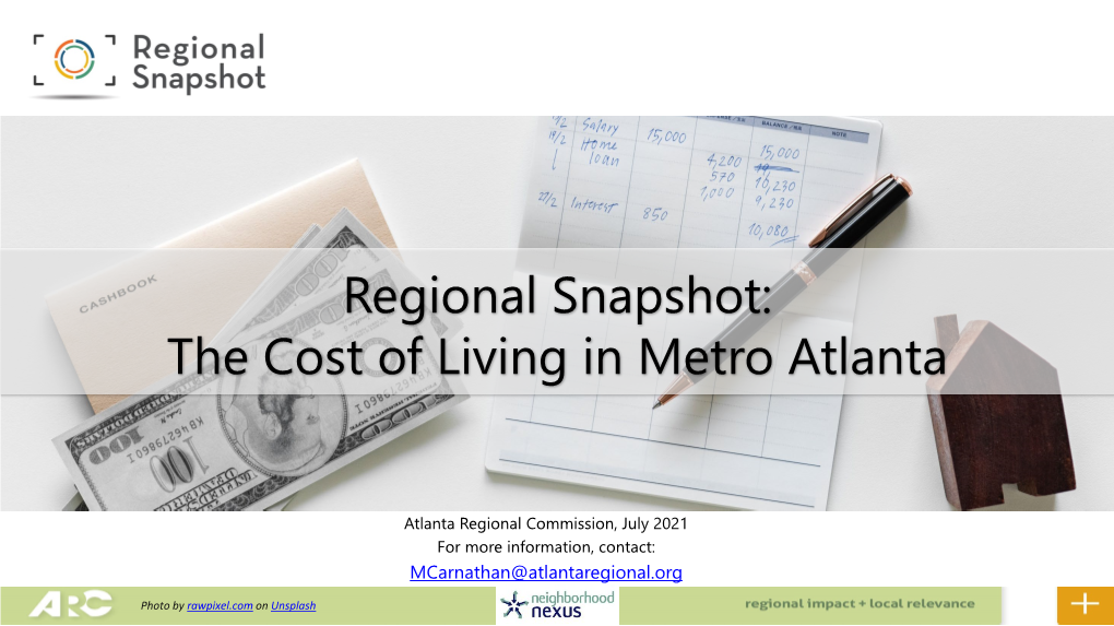 Regional Snapshot: the Cost of Living in Metro Atlanta