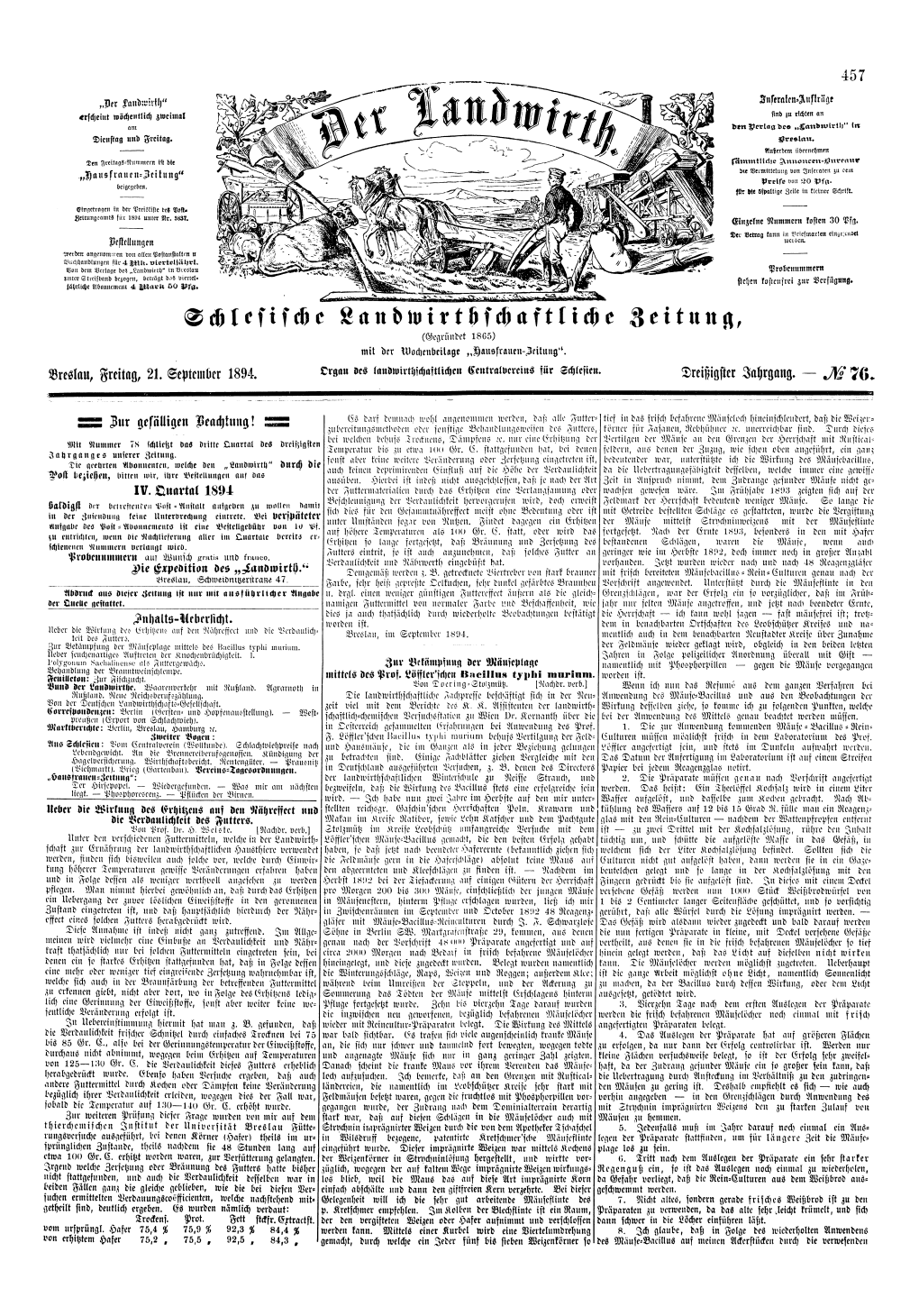 Der Landwirt 1894 Jg. 30