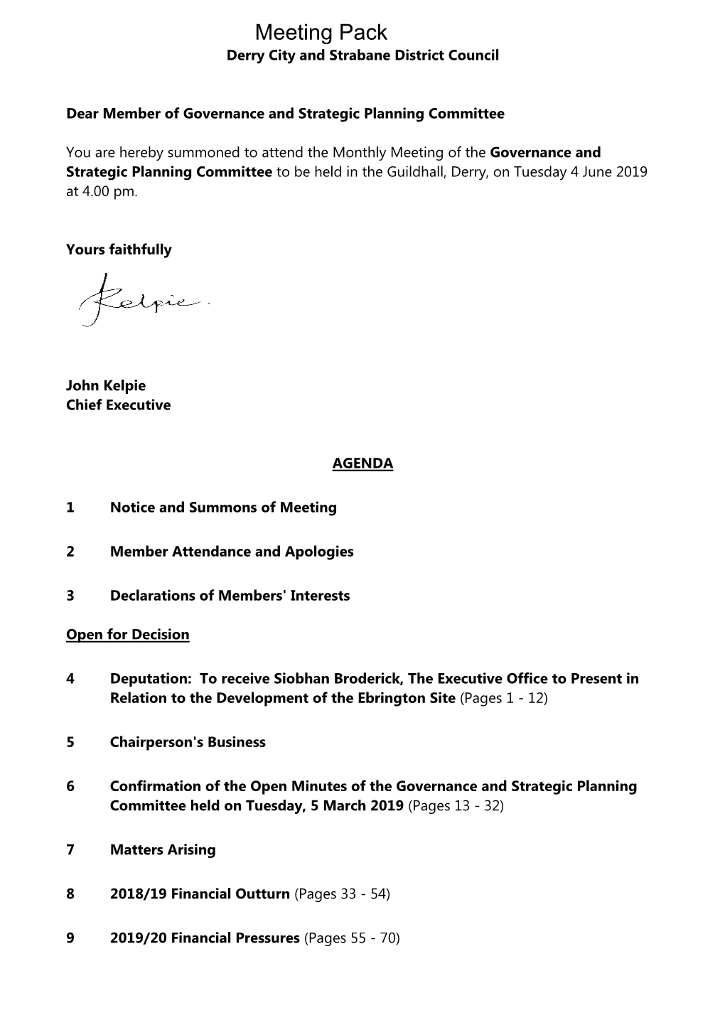 (Public Pack)Agenda Document for Governance and Strategic Planning Committee (Open), 04/06/2019 16:00