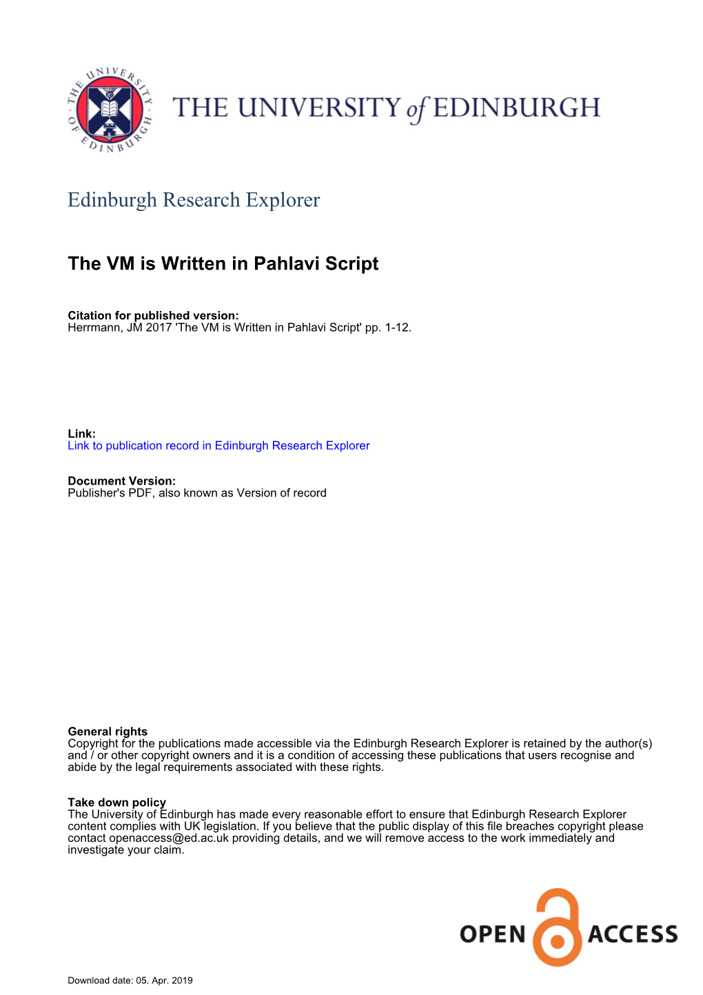 Edinburgh Research Explorer