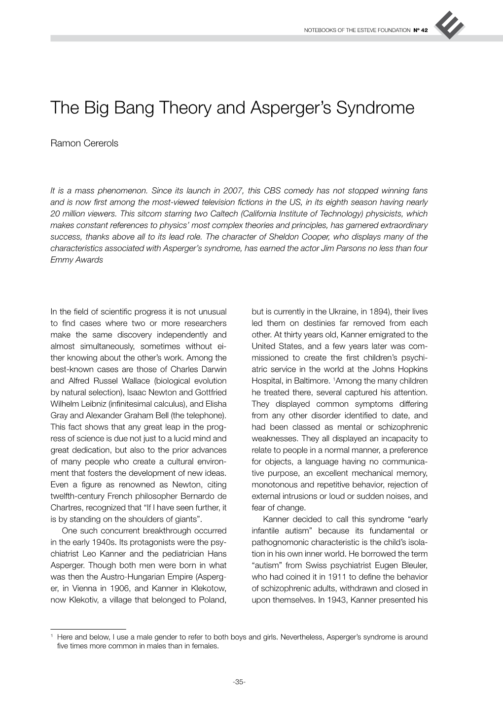 The Big Bang Theory and Asperger's Syndrome