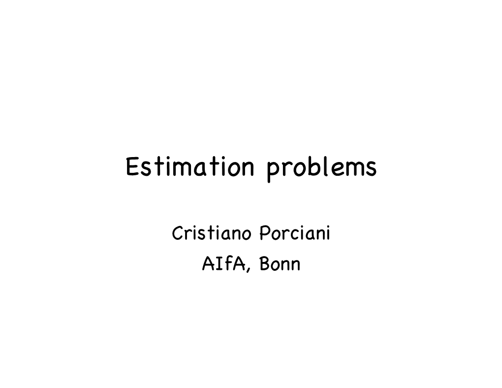 Estimation Problems