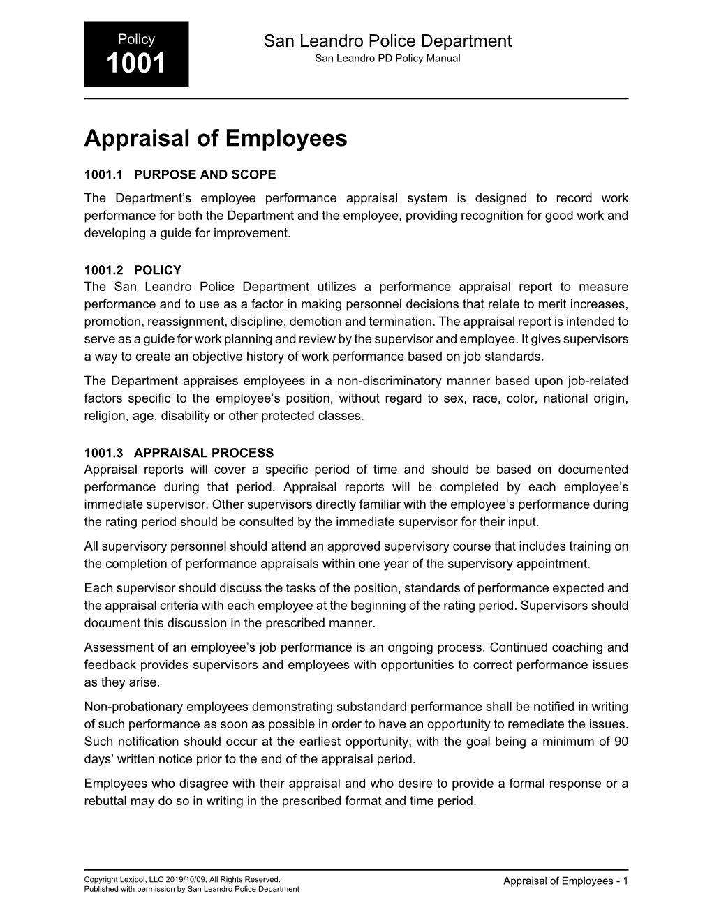 Appraisal of Employees