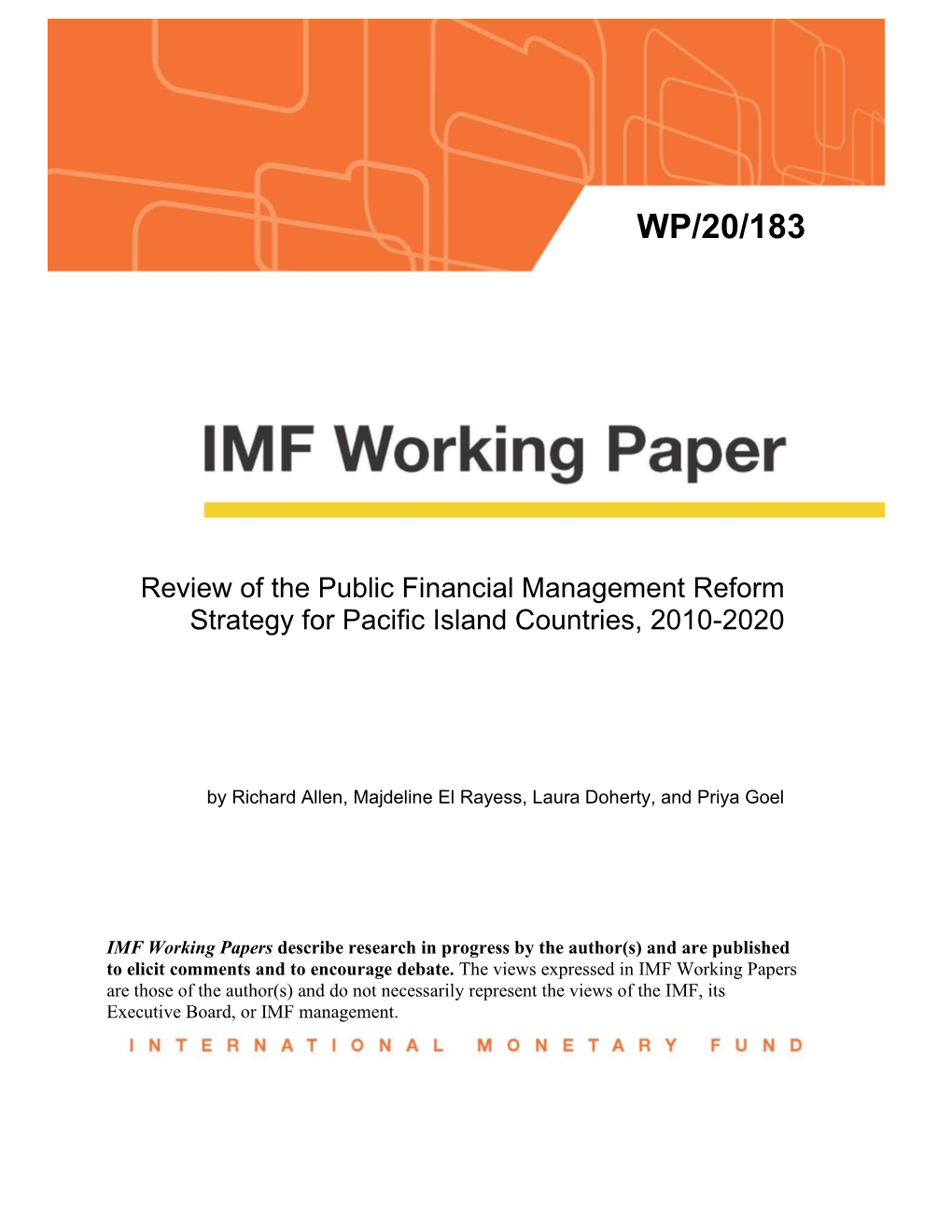 Review of Public Financial Management Reform